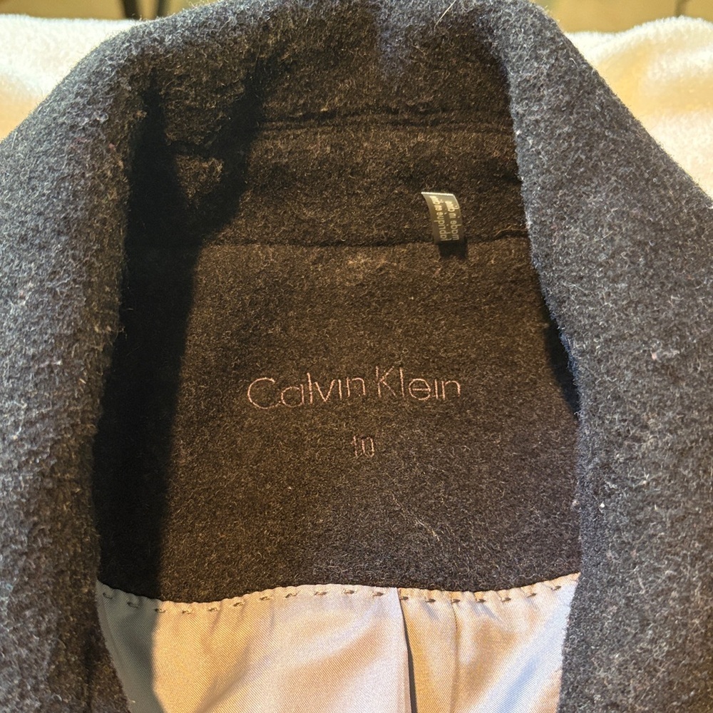 CALVIN KLEIN Charcoal Wool Blend Coat - Picture 5 of 8